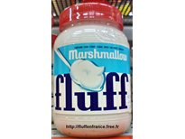 pot de fluff vanille tel qu'il existait dans les années 2010. logo bleu sur font blanc et bleu ciel